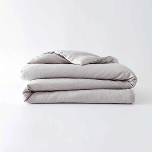Baloo Dove Gray Stonewashed Linen Duvet Cover - Queen